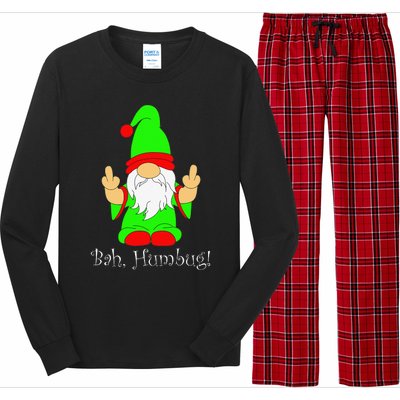 Bah Humbug Funny Grumpy Christmas Scrooge Gnome Long Sleeve Pajama Set