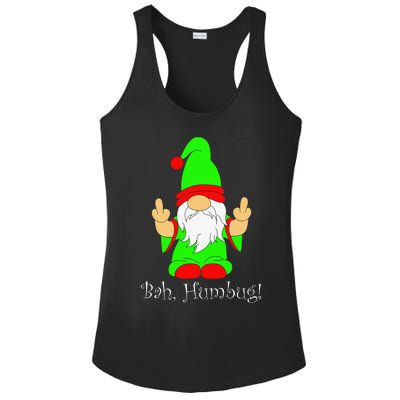 Bah Humbug Funny Grumpy Christmas Scrooge Gnome Ladies PosiCharge Competitor Racerback Tank