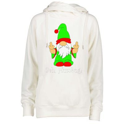 Bah Humbug Funny Grumpy Christmas Scrooge Gnome Womens Funnel Neck Pullover Hood