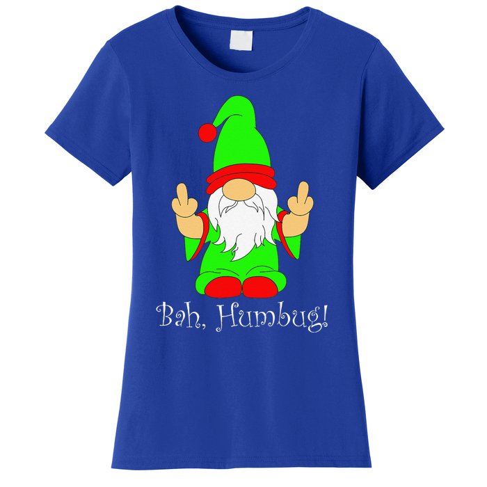 Bah Humbug Funny Grumpy Christmas Scrooge Gnome Women's T-Shirt