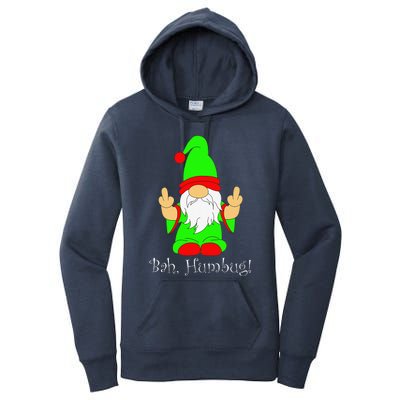 Bah Humbug Funny Grumpy Christmas Scrooge Gnome Women's Pullover Hoodie