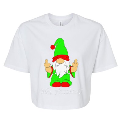 Bah Humbug Funny Grumpy Christmas Scrooge Gnome Bella+Canvas Jersey Crop Tee