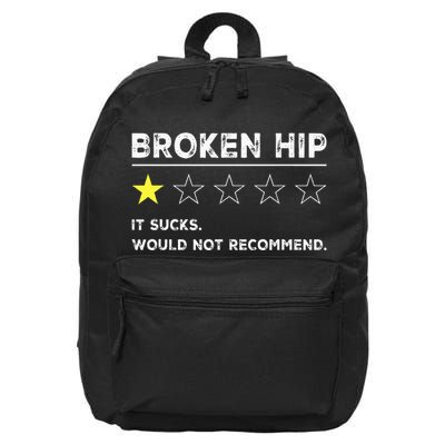 Broken Hip Funny Injury Recovery Get Well Soon 16 in Basic Backpack