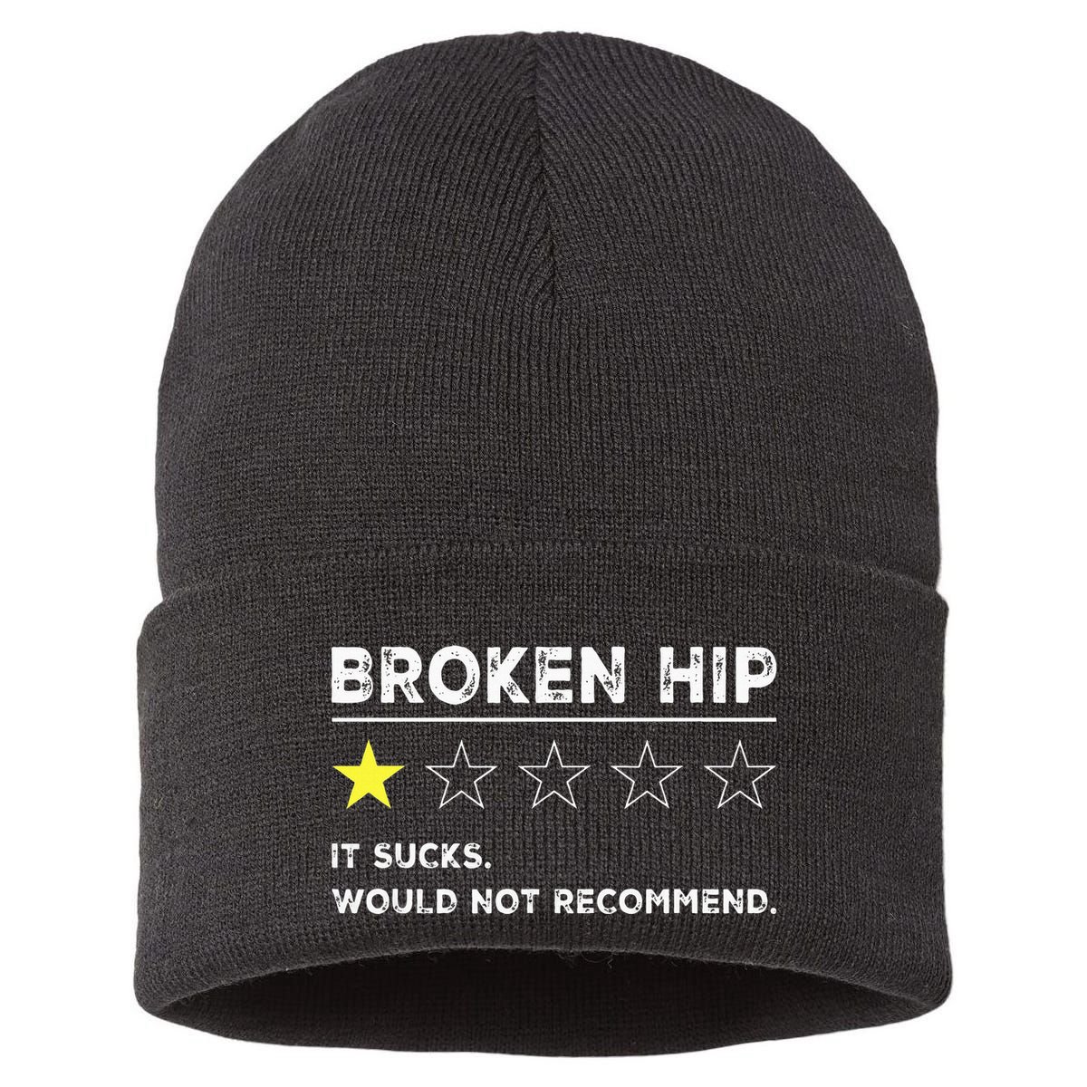 Broken Hip Funny Injury Recovery Get Well Soon Sustainable Knit Beanie