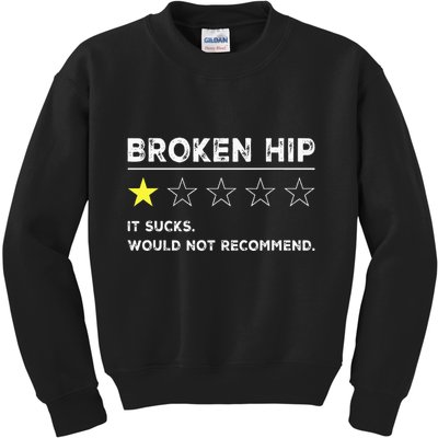 Broken Hip Funny Injury Recovery Get Well Soon Kids Sweatshirt