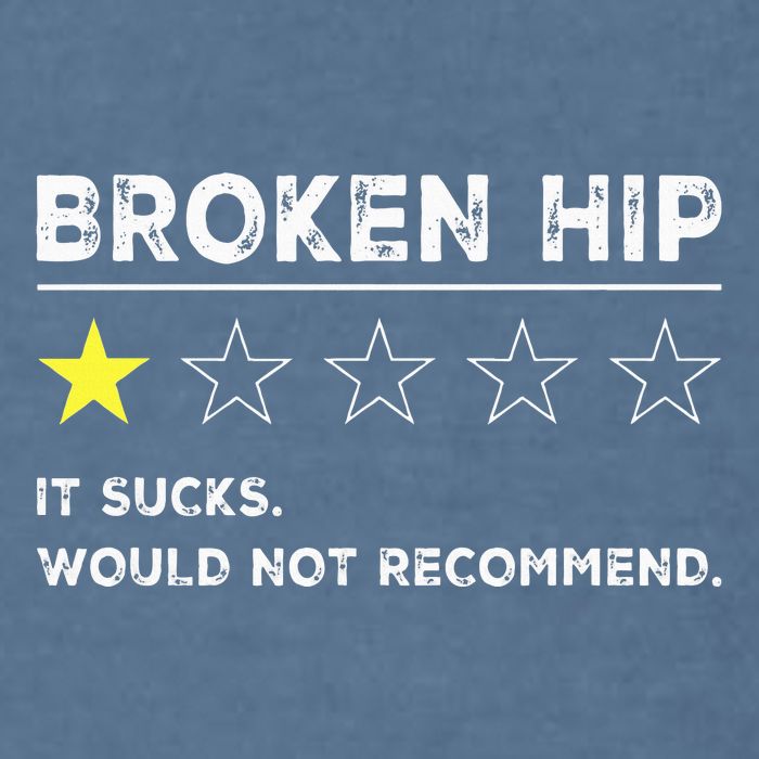 Broken Hip Funny Injury Recovery Get Well Soon Garment-Dyed Sweatshirt