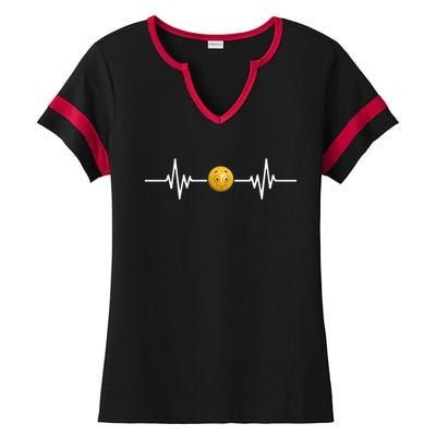 Boccia Heartbeat Funny Bocce Ball Face Bocce Ball Player Meaningful Gift Ladies Halftime Notch Neck Tee