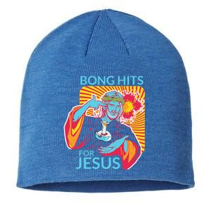 Bong Hits For Jesus I Funny THC Marijuana Stoner Gift Sustainable Beanie