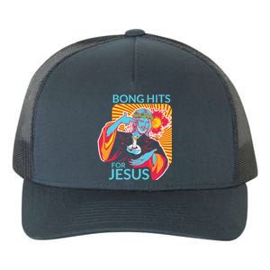 Bong Hits For Jesus I Funny THC Marijuana Stoner Gift Yupoong Adult 5-Panel Trucker Hat