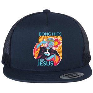 Bong Hits For Jesus I Funny THC Marijuana Stoner Gift Flat Bill Trucker Hat