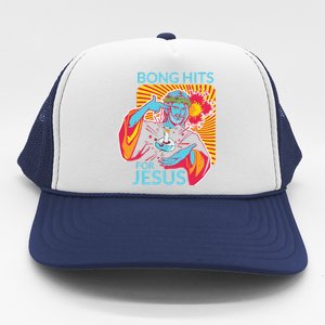 Bong Hits For Jesus I Funny THC Marijuana Stoner Gift Trucker Hat