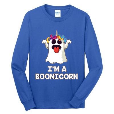 Boonicorn Halloween Funny Gift Funny Unicorn Boo Ghost Gift Tall Long Sleeve T-Shirt