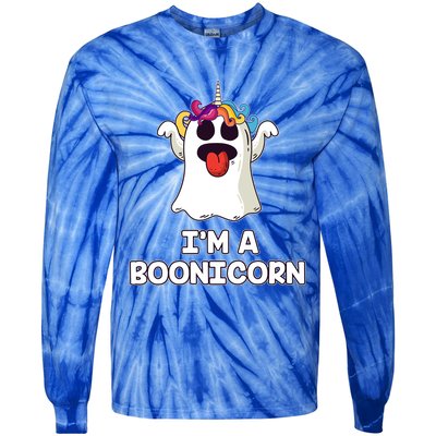 Boonicorn Halloween Funny Gift Funny Unicorn Boo Ghost Gift Tie-Dye Long Sleeve Shirt