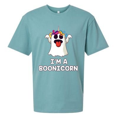 Boonicorn Halloween Funny Gift Funny Unicorn Boo Ghost Gift Sueded Cloud Jersey T-Shirt