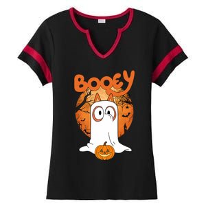 Booey Halloween Funny Spooky Season Blue Heeler Ladies Halftime Notch Neck Tee