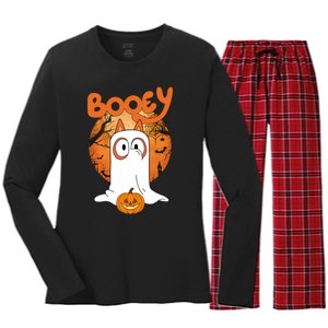 Booey Halloween Funny Spooky Season Blue Heeler Women's Long Sleeve Flannel Pajama Set 