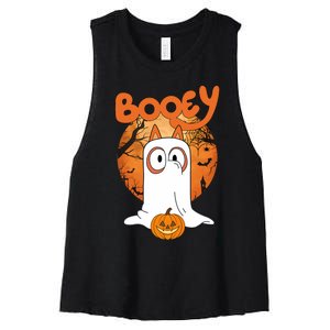 Booey Halloween Funny Spooky Season Blue Heeler Women's Racerback Cropped Tank