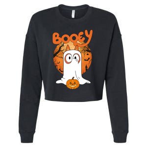 Booey Halloween Funny Spooky Season Blue Heeler Cropped Pullover Crew