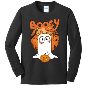 Booey Halloween Funny Spooky Season Blue Heeler Kids Long Sleeve Shirt