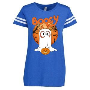 Booey Halloween Funny Spooky Season Blue Heeler Enza Ladies Jersey Football T-Shirt