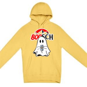 Booschbeer Halloween Funny Ghost Drinking Beer Premium Pullover Hoodie