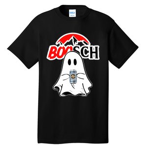 Booschbeer Halloween Funny Ghost Drinking Beer Tall T-Shirt