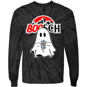 Booschbeer Halloween Funny Ghost Drinking Beer Tie-Dye Long Sleeve Shirt