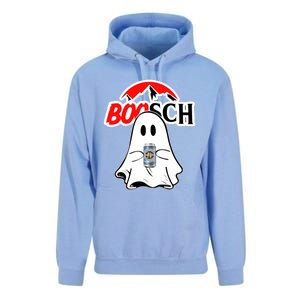 Booschbeer Halloween Funny Ghost Drinking Beer Unisex Surf Hoodie