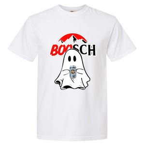 Booschbeer Halloween Funny Ghost Drinking Beer Garment-Dyed Heavyweight T-Shirt