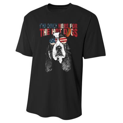 Basset Hound Funny 4th Of July Pup Performance Sprint T-Shirt