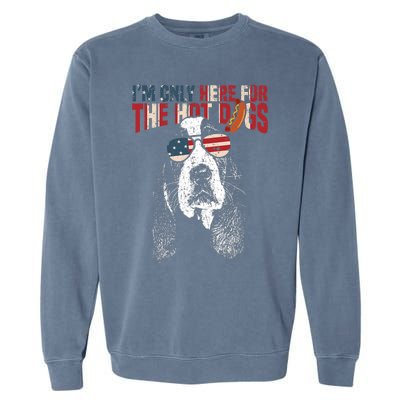 Basset Hound Funny 4th Of July Pup Garment-Dyed Sweatshirt