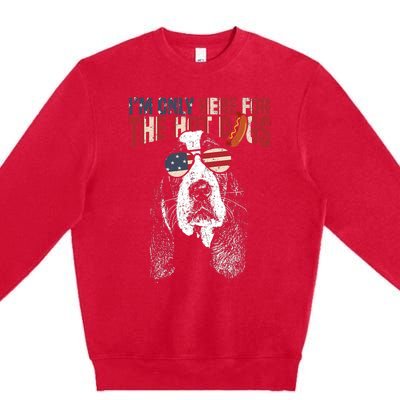 Basset Hound Funny 4th Of July Pup Premium Crewneck Sweatshirt