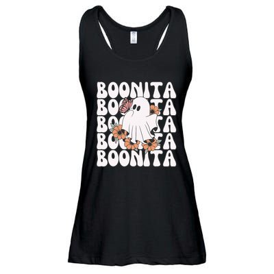 Boonita Halloween Ghost Floral Butterfly Boo Ladies Essential Flowy Tank