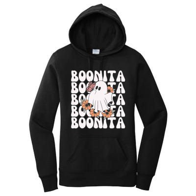 Boonita Halloween Ghost Floral Butterfly Boo Women's Pullover Hoodie