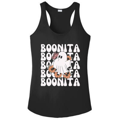 Boonita Halloween Ghost Floral Butterfly Boo Ladies PosiCharge Competitor Racerback Tank