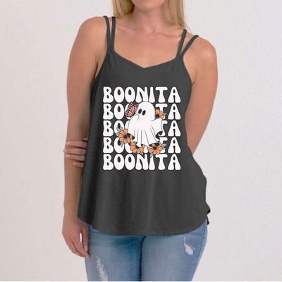 Boonita Halloween Ghost Floral Butterfly Boo Women's Strappy Tank