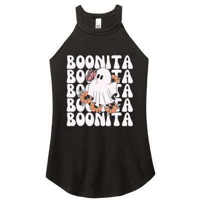 Boonita Halloween Ghost Floral Butterfly Boo Women's Perfect Tri Rocker Tank