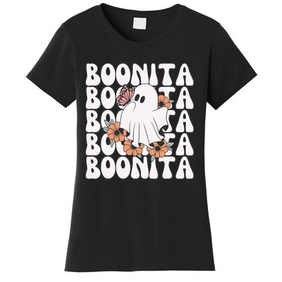 Boonita Halloween Ghost Floral Butterfly Boo Women's T-Shirt