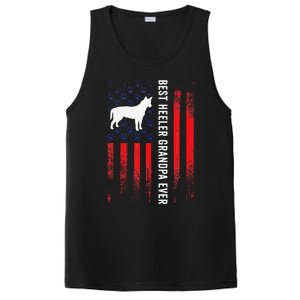 Best Heeler Grandpa American Flag Australian Cattle Dog Dad PosiCharge Competitor Tank