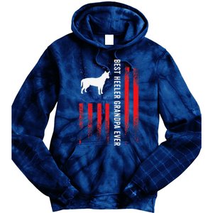 Best Heeler Grandpa American Flag Australian Cattle Dog Dad Tie Dye Hoodie