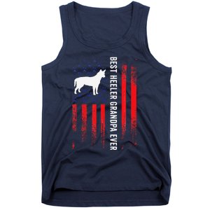 Best Heeler Grandpa American Flag Australian Cattle Dog Dad Tank Top