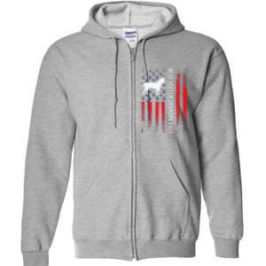 Best Heeler Grandpa American Flag Australian Cattle Dog Dad Full Zip Hoodie