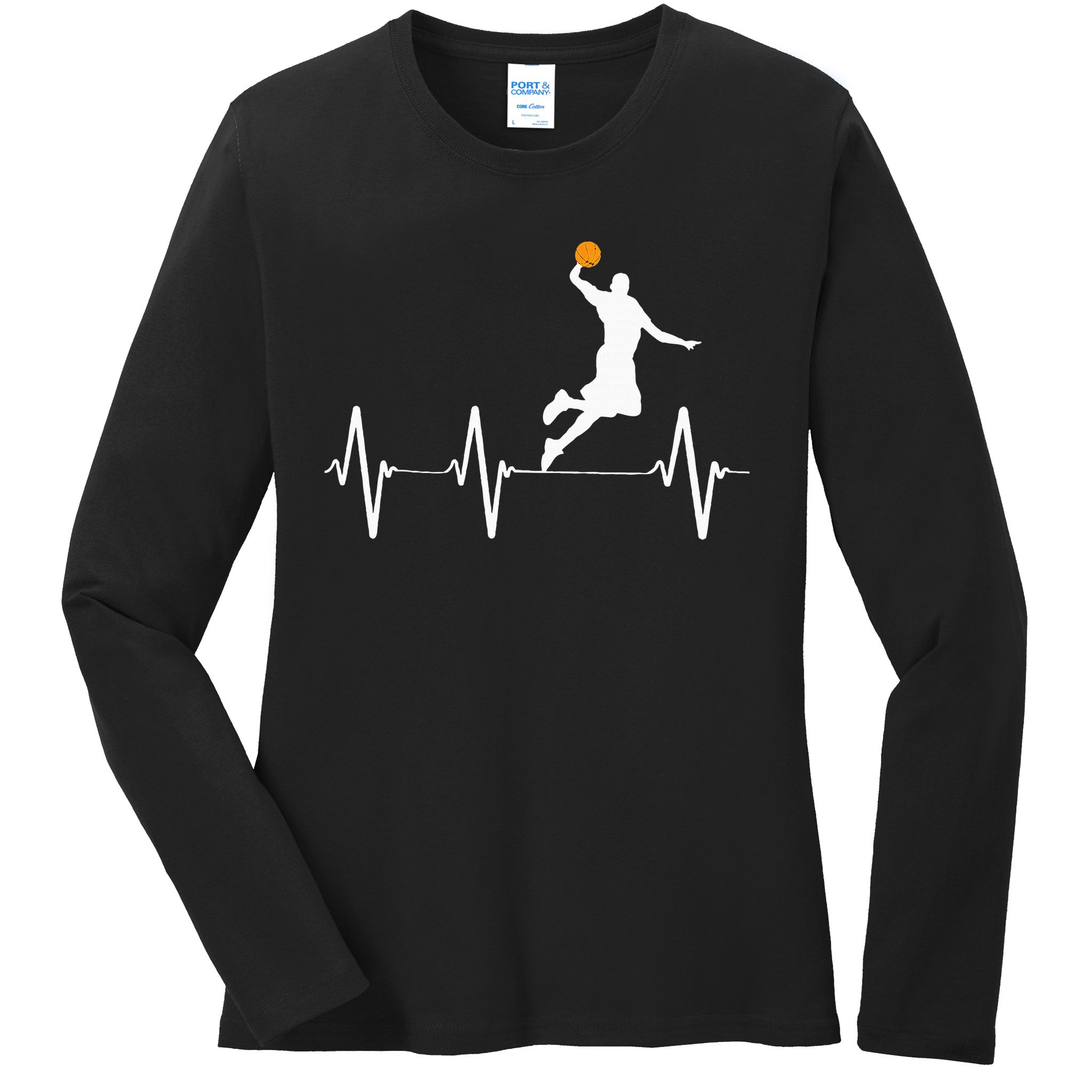 Basketball Heartbeat Gifs For  And Ladies Long Sleeve Shirt