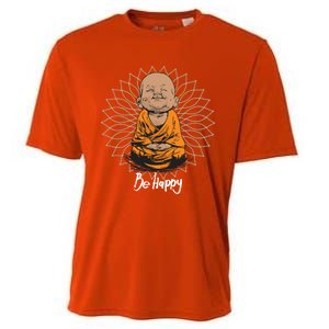 Be Happy Gift Heavily Meditated Gift Buddha Yoga Gift New Gift Cooling Performance Crew T-Shirt