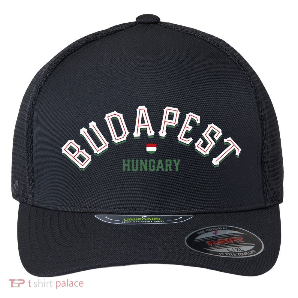 Budapest Hungary Great Gift Vintage Hungarian Capital Gift Flexfit Unipanel Trucker Cap