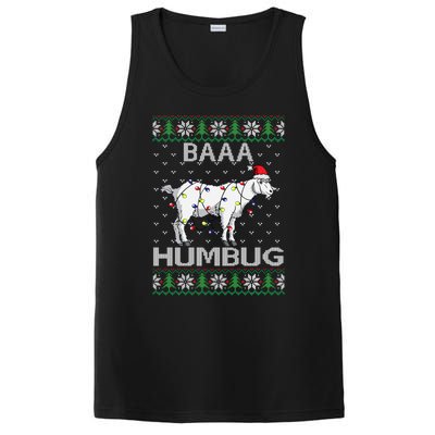 Baaa Humbug Goat Santa Hat Christmas Lights Ugly Sweater Gift PosiCharge Competitor Tank