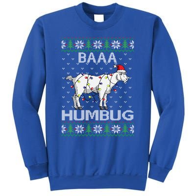 Baaa Humbug Goat Santa Hat Christmas Lights Ugly Sweater Gift Sweatshirt