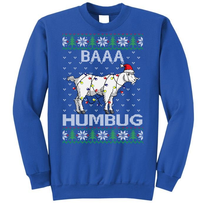 Baaa Humbug Goat Santa Hat Christmas Lights Ugly Sweater Gift Sweatshirt