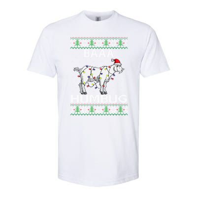 Baaa Humbug Goat Santa Hat Christmas Lights Ugly Sweater Gift Softstyle CVC T-Shirt