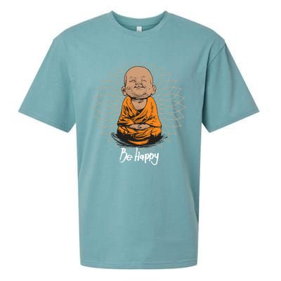 Be Happy Gift Heavily Meditated Gift Buddha Yoga Gift New Cool Gift Sueded Cloud Jersey T-Shirt